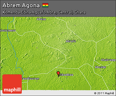 Physical 3D Map of Abrem Agona