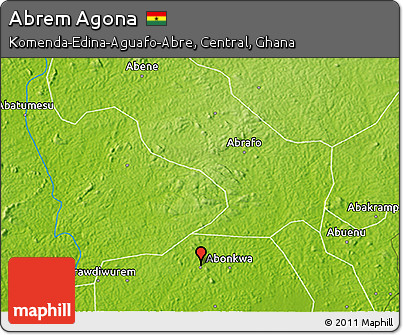 Physical 3D Map of Abrem Agona