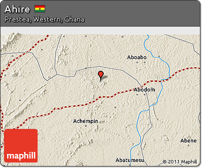 Shaded Relief 3D Map of Ahire