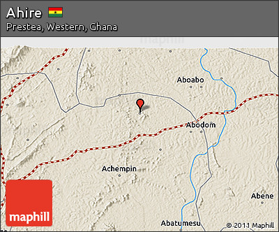 Shaded Relief 3D Map of Ahire