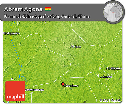 Physical Map of Abrem Agona