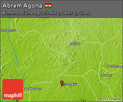 Physical Map of Abrem Agona