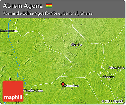 Physical Map of Abrem Agona