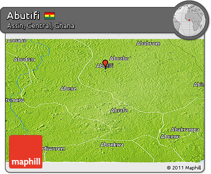 Physical Panoramic Map of Abutifi