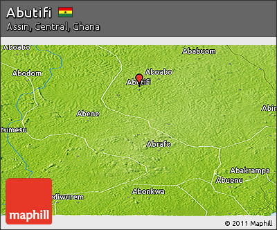Physical Panoramic Map of Abutifi