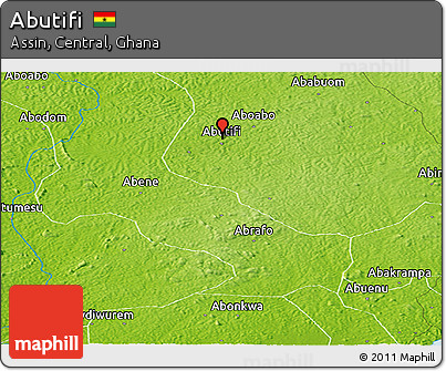 Physical Panoramic Map of Abutifi