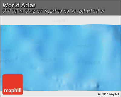 Shaded Relief 3D Map of the Area around 5° 25' 24" N, 21° 10' 29" W
