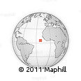 Outline Map of the Area around 5° 25' 24" N, 21° 10' 29" W, rectangular outline
