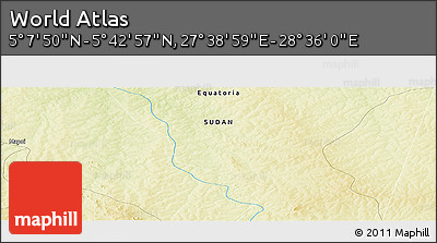 Physical Panoramic Map of the Area around 5° 25' 24" N, 28° 7' 30" E