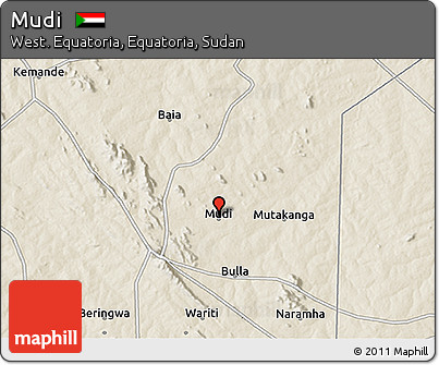Shaded Relief 3D Map of Mudi