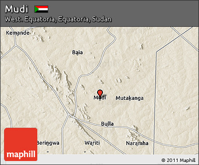 Shaded Relief 3D Map of Mudi