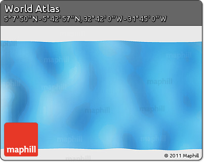 Physical 3D Map of the Area around 5° 25' 24" N, 32° 13' 30" W