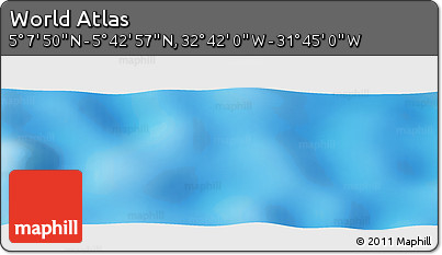 Physical Panoramic Map of the Area around 5° 25' 24" N, 32° 13' 30" W