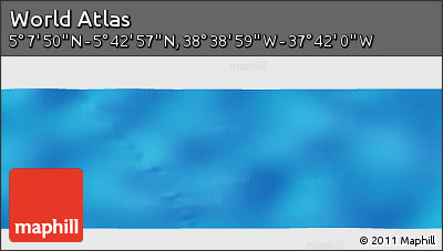 Physical Panoramic Map of the Area around 5° 25' 24" N, 38° 10' 29" W