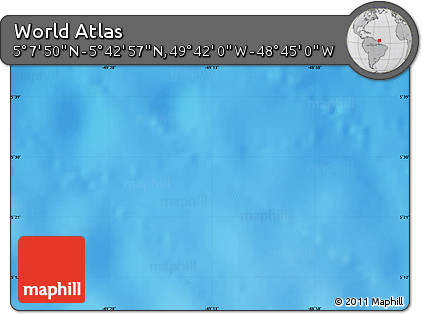 Physical Map of the Area around 5° 25' 24" N, 49° 13' 30" W