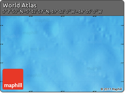 Physical Map of the Area around 5° 25' 24" N, 49° 13' 30" W