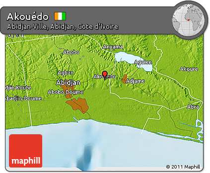 Physical 3D Map of Akouédo