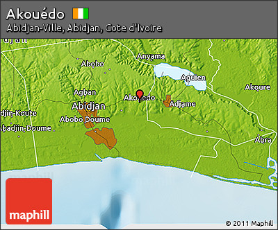 Physical 3D Map of Akouédo