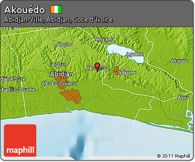 Physical 3D Map of Akouédo