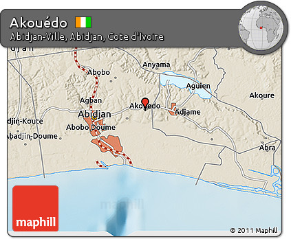 Shaded Relief 3D Map of Akouédo