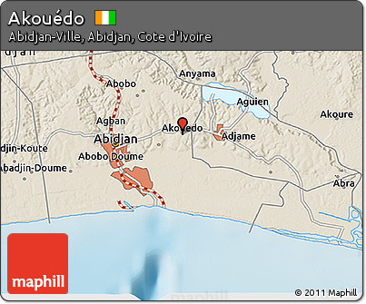 Shaded Relief 3D Map of Akouédo