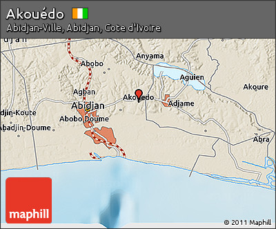 Shaded Relief 3D Map of Akouédo
