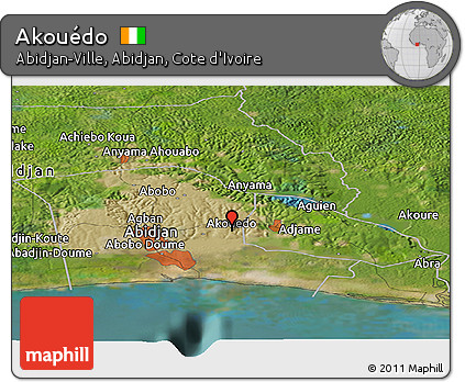 Satellite Panoramic Map of Akouédo