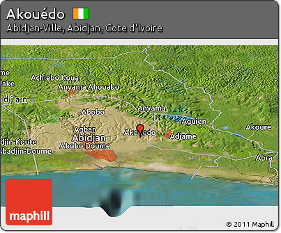 Satellite Panoramic Map of Akouédo
