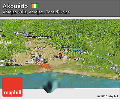 Satellite Panoramic Map of Akouédo