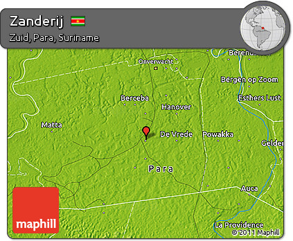 Physical 3D Map of Zanderij