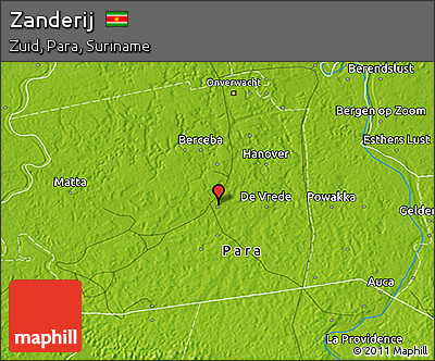 Physical 3D Map of Zanderij