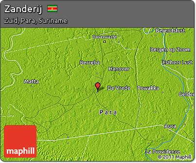 Physical 3D Map of Zanderij