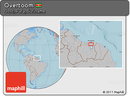 Gray Location Map of Overtoom, hill shading