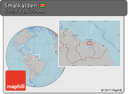 Gray Location Map of Smalkalden, hill shading