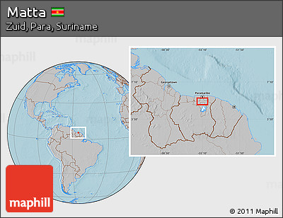 Gray Location Map of Matta, hill shading