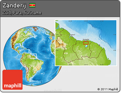 Physical Location Map of Zanderij