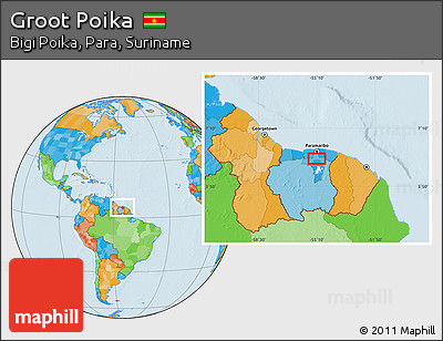 Political Location Map of Groot Poika