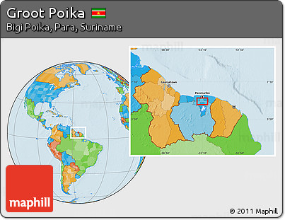 Political Location Map of Groot Poika