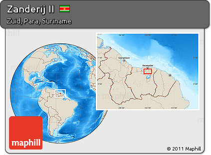 Shaded Relief Location Map of Zanderij II