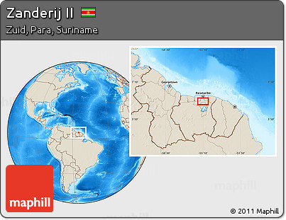 Shaded Relief Location Map of Zanderij II