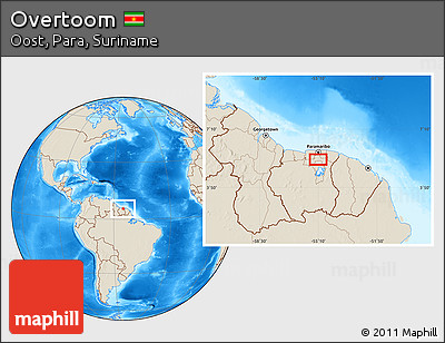 Shaded Relief Location Map of Overtoom