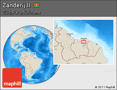 Shaded Relief Location Map of Zanderij II