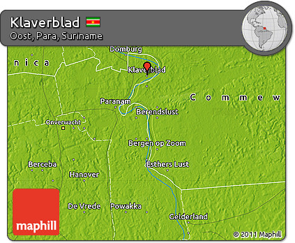 Physical Map of Klaverblad
