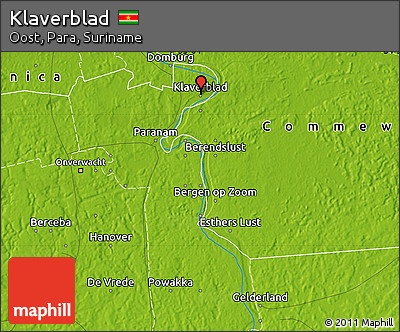Physical Map of Klaverblad