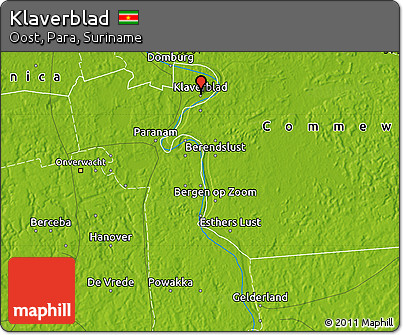 Physical Map of Klaverblad