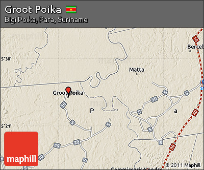 Shaded Relief Map of Groot Poika