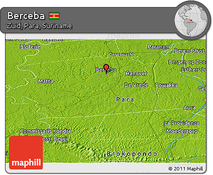 Physical Panoramic Map of Berceba