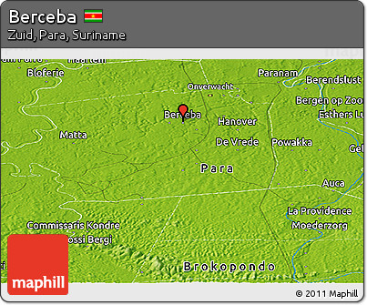 Physical Panoramic Map of Berceba
