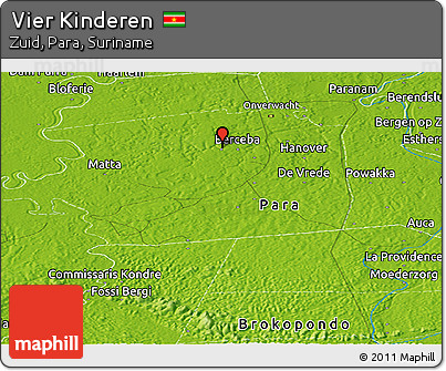 Physical Panoramic Map of Vier Kinderen