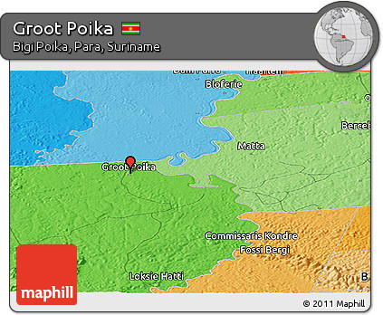 Political Panoramic Map of Groot Poika
